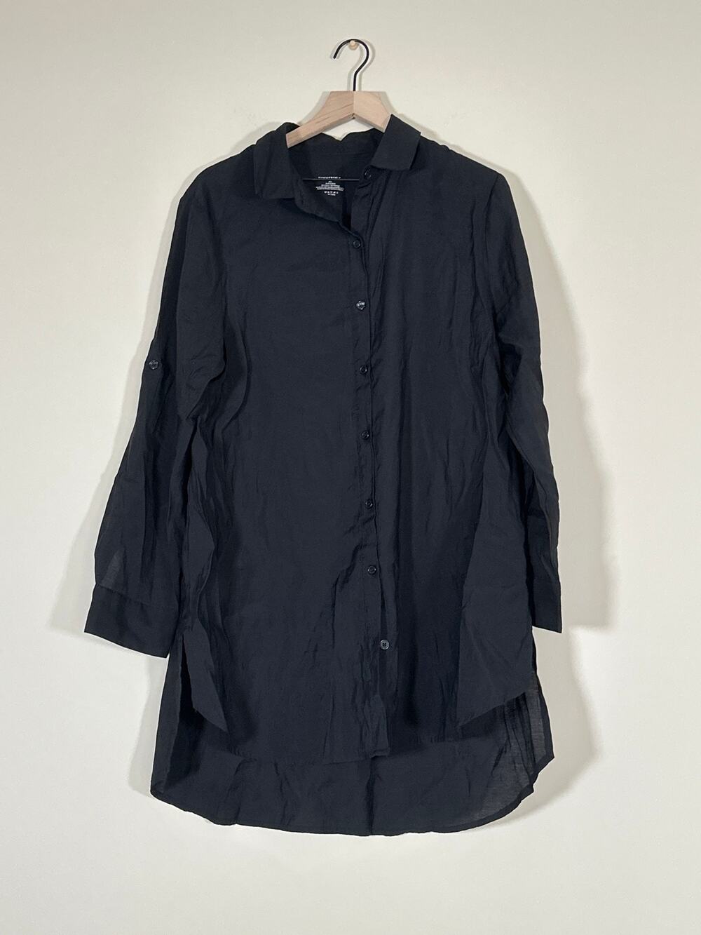 Summersalt Black Button Front Swim Cover Up Shirt Dress XL